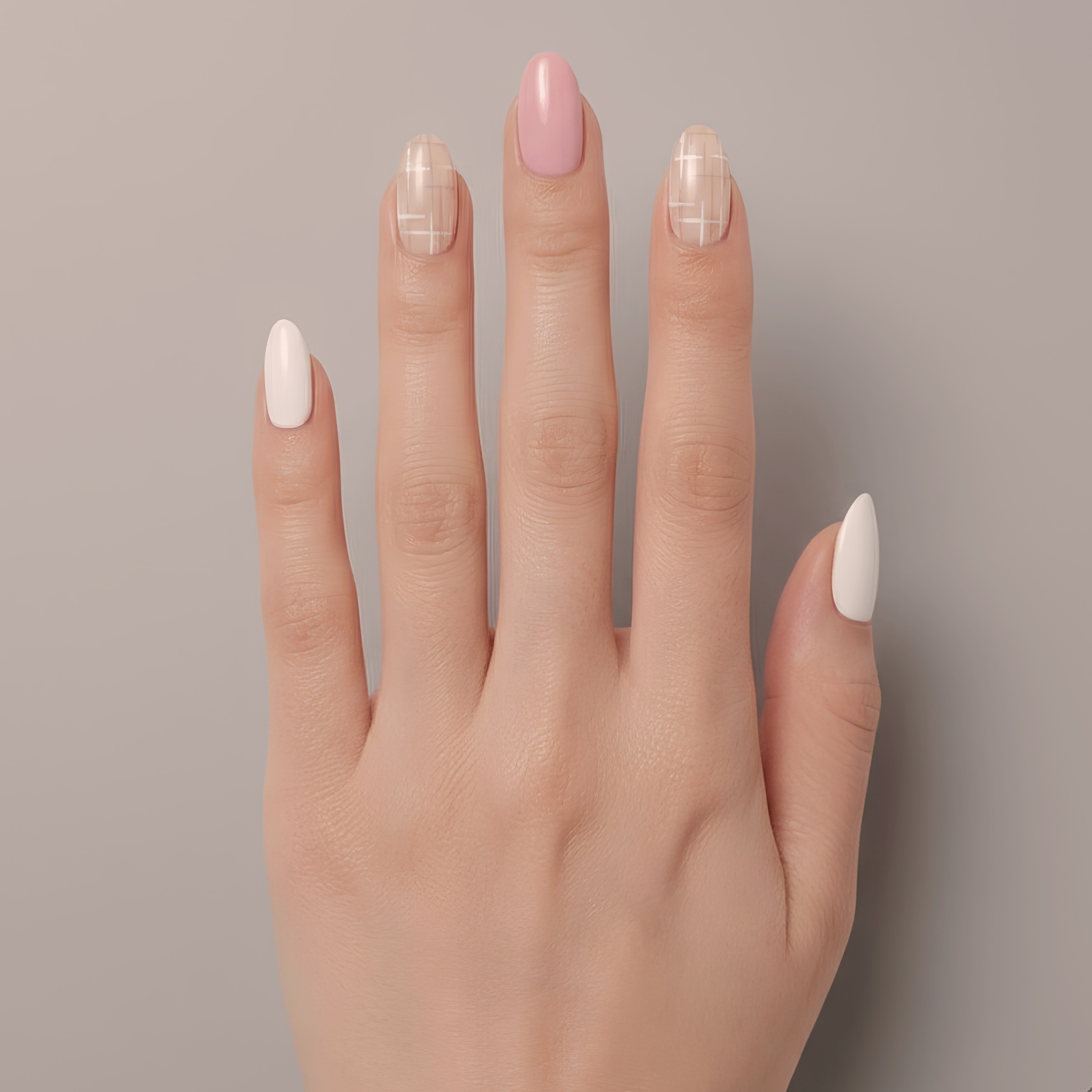 PINK WHITE BEIGE MIXED